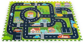 IPLAY Penová podložka pre deti puzzle mestské ulice cesty