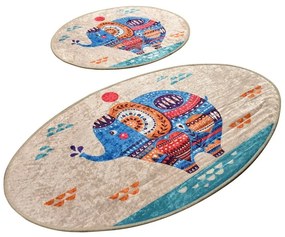 Súprava 2 kusov kúpeľňových predložiek etnických viacfarebná