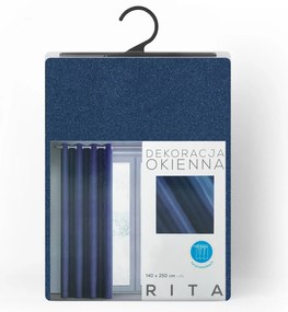 ZÁVES NA KRÚŽKOCH RITA 140X250 CM TMAVOMODRÁ