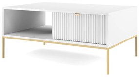 PROXIMA.store - Dizajnový konferenčný stolík - NOVA FARBA: biela, FARBA NÔH: zlatá