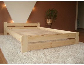 Vyvýšená masívna posteľ Euro 160x200 cm vrátane roštu Orech