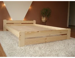 Vyvýšená masívna posteľ Euro 160x200 cm vrátane roštu Jelša