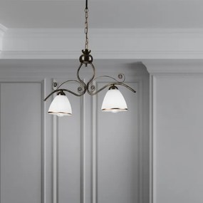 Luster na reťazi RETRO 2xE27/60W/230V bronzová/patina