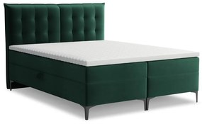 Tmavozelená boxspring posteľ s úložným priestorom 160x200 cm Mikana – Makamii