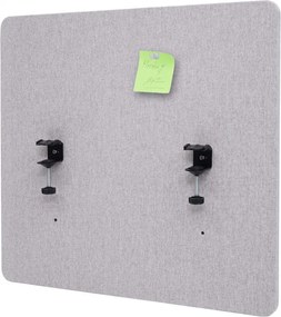 Akustický panel na stôl HWC-G75 - dvojstenná látka/textil - 65x60 cm - sivá