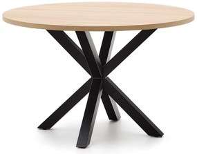 Okrúhly jedálenský stôl v čierno-prírodnej farbe ø 120 cm Argo – Kave Home