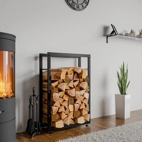 Stojan na drevo Keri V2 25x60x100, čierna