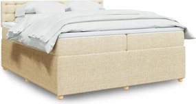 vidaXL Boxspring posteľ s matracom krémová 200x200 cm látka