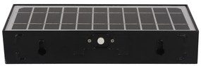Exteriérové solárne nástenné LED svietidlo Brick, 1x LED 6w, čierna, pohybový senzor