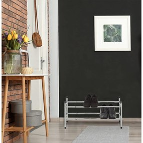 Kovový teleskopický stojan na topánky v striebornej farbe – Premier Housewares