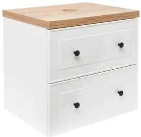 Kúpeľňová skrinka s krycou doskou Naturel Forli 80x53x46 cm biela lesk FORLI80BID, 1 ks