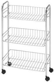 Erga NIAGARA, posuvný kúpeľňový vozík s 3 poličkami 440x240x665 mm, chrómová, ERG-00041