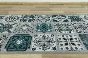 Protišmykový behúň Patchwork - tyrkys