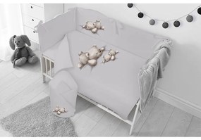 5-dielne posteľné obliečky Belisima Lazy Bear 90/120 grey
