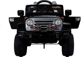 LEAN CARS Elektrické autíčko Jeep JJ245, LED svetlá, MP3, diaľkové ovládanie, čierne