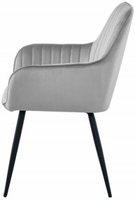 Svetlosivá zamatová jedálenská stolička SOLDEN