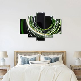 Obraz zelených čiar (150x105 cm)