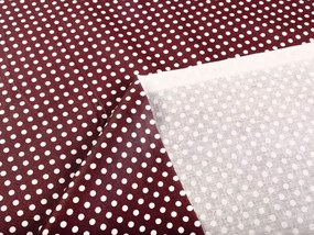 Biante Bavlnený záves Sandra SA-339 Biele bodky na tmavo červenom 130x140 cm