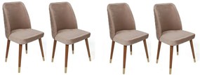 Sada jedálenských stoličiek Hugo Beige and Walnut,4 ks