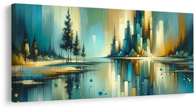 Obraz moderné panoráma s jazerom