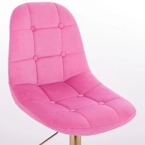 LuxuryForm Barová stolička SAMSON VELUR na zlatom tanieri - ružová