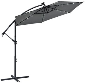 InternetovaZahrada LED slnečník Brazília 300 cm - tmavošedý