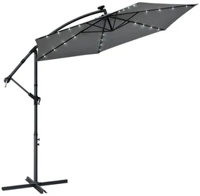InternetovaZahrada LED slnečník Brazília 300 cm - tmavošedý