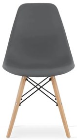 Set dvoch jedálenských stoličiek OSAKA tmavosivé (hnedé nohy) 2ks