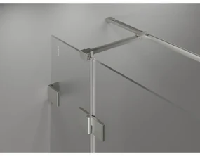 Mexen Lunar T, výklopný ľavý sprchový kút 140 x 110 cm, 8mm číre sklo, oceľový profil, 834T-140-110-97-00-L