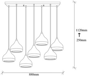 Luster na lanku YILDO 7xE27/40W/230V