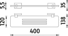 Nimco Polica, 40 cm IXI - KE X340-26