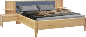 XXXLutz POSTEĽ S NOČNÝMI STOLÍKMI, 180/200 cm, antracitová, divoký dub Linea Natura - Postele - 002748013101