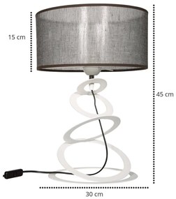 Stolová lampa INDIGO, 1x textilné tienidlo (výber z 3 farieb), (výber z 3 farieb konštrukcie), O