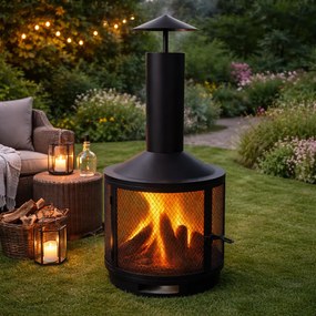 Záhradný krb BestBerg OH-75 / oceľ / čierna