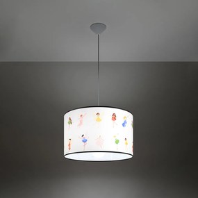 Detské závesné svietidlo Fairy, 1x plastové tienidlo so vzorom, (fi 40cm)