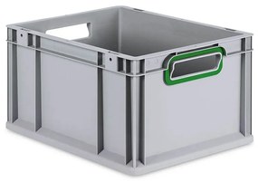 Sada 8 kusov - Eurobox Next Gen 2.0 - Stohovateľná nádoba s otvorenými rukoväťami - Zelená - 400 x 300 x 220 mm