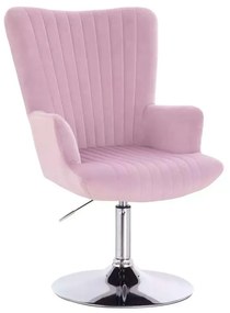 LuxuryForm DESIGN Kreslo AMADEO VELUR na striebornom tanieri - levanduľa