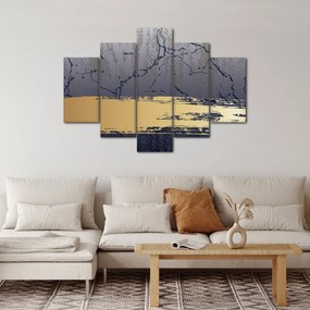 Obraz - Modrá a zlatá abstrakcia N⁰1 (150x105 cm)