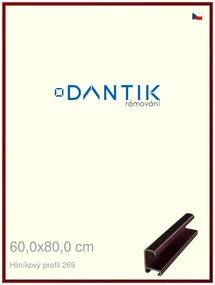 DANTIK rám na obraz 60x80 | ALU Červená Rubin broušená (Plexi Čiré)