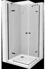 Mexen Roma Duo sprchová kabína, kyvné dvere 70 x 70 cm, transparentnéné, čierna + závesný bidet Flat - 854-070-070-70-02-4010B
