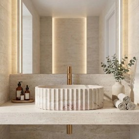 Rea Margaret Gio, umývadlo na dosku 495×355×155 mm, béžová – imitácia kameňa, REA-U3522