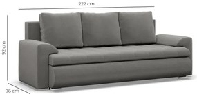 Trojmiestna rozkladacia sedačka FORESTA sivá