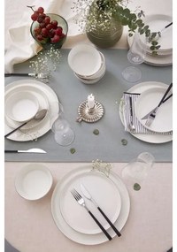 24-dielna jedálenská súprava, biela/strieborná, porcelán