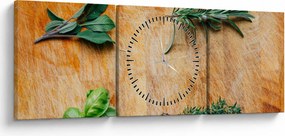 Obraz - Bylinky (s hodinami) (90x30 cm)