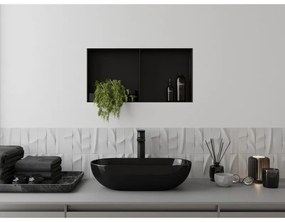 Mexen X-Wall-NR, polička na zapustenie pod obklad bez goliera 60 x 30 cm, čierna matná, 1971603010S