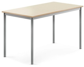 Stôl SONITUS, 1200x700x720 mm, HPL - breza, strieborná