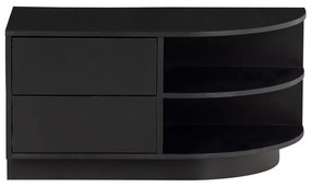Čierny modulárny TV stolík z borovicového dreva 78x40 cm Finca – WOOOD