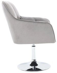 LuxuryForm DESIGN Kreslo AMALFI VELUR na striebornom tanieri - svetlo šedé