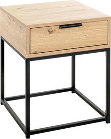 XXXLutz NOČNÝ STOLÍK, čierna, farba duba, 40/50/40 cm - Nočné stolíky - 001931044001