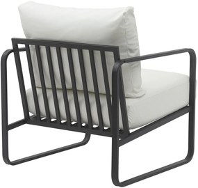 Design-Shop Kreslo Manea - koženka / kov - Biela